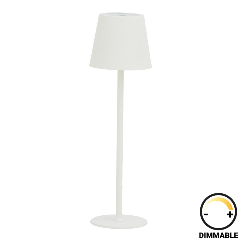 Brave Ι pakoworld LED touch table lamp rechargeable in white color D11.5x37cm