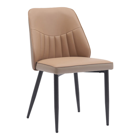 Chair Onyer brown-grey pu with black metal leg 48x60x83cm