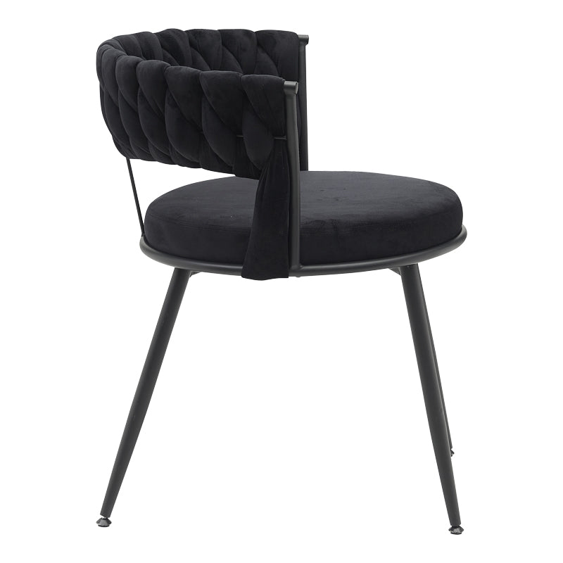 Chair Alkia in black velvet with black metal leg 60x57x68cm