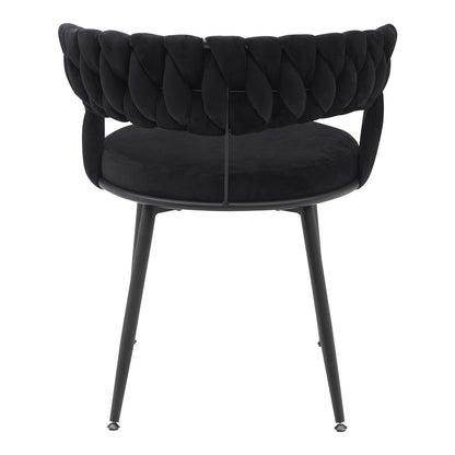 Chair Alkia in black velvet with black metal leg 60x57x68cm
