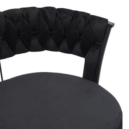 Chair Alkia in black velvet with black metal leg 60x57x68cm