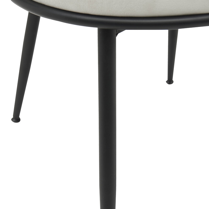 Chair Alkia in cream velvet with black metal leg 60x57x68cm