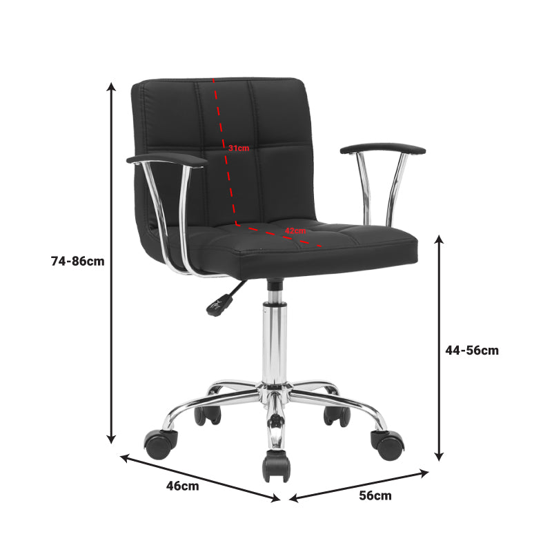 Office chair Buleco pakoworld pu black 56x46x74-86cm
