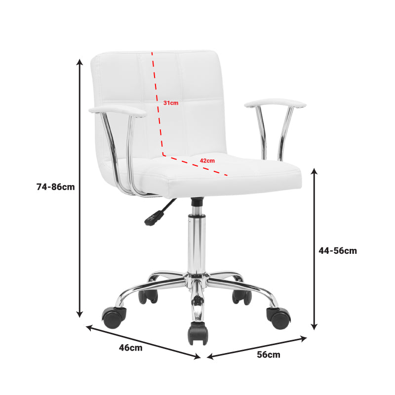 Office chair Buleco pakoworld pu white 56x46x74-86cm