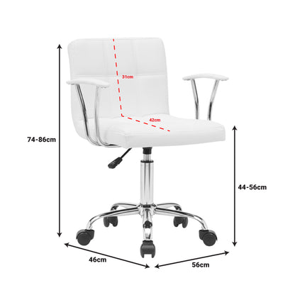 Office chair Buleco pakoworld pu white 56x46x74-86cm