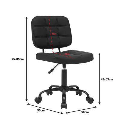 Office chair Sedia pakoworld pu black 50x50x75-85cm