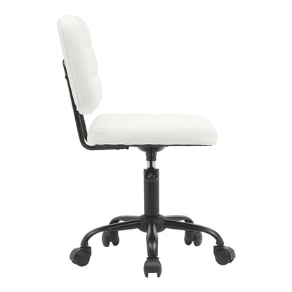 Office chair Sedia pakoworld pu white 50x50x75-85cm