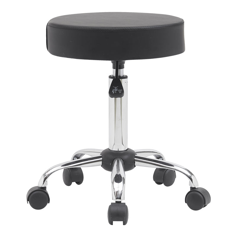 Office-work stool with wheels Uficio pu in black shade 46x42x48-64cm