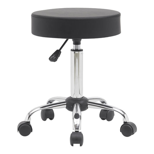 Office-work stool with wheels Uficio pu in black shade 46x42x48-64cm