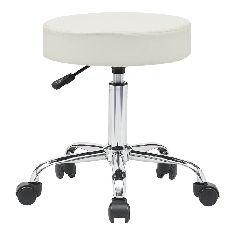 Office-work stool with wheels Uficio pu in white shade 46x42x48-64cm