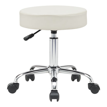 Office-work stool with wheels Uficio pu in white shade 46x42x48-64cm