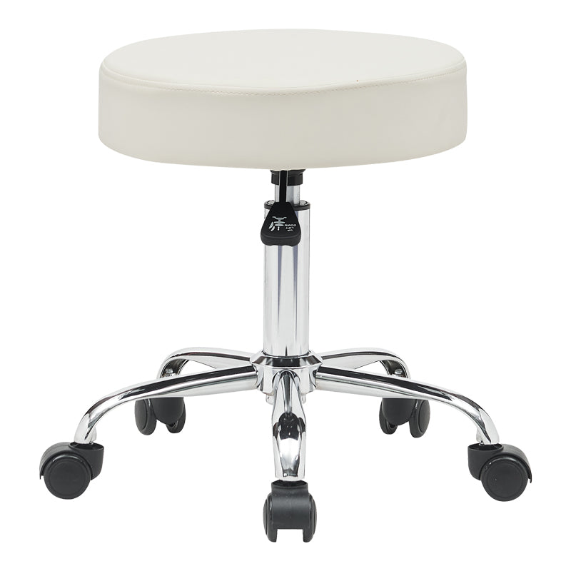 Office-work stool with wheels Uficio pu in white shade 46x42x48-64cm