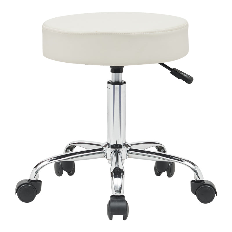 Office-work stool with wheels Uficio pu in white shade 46x42x48-64cm