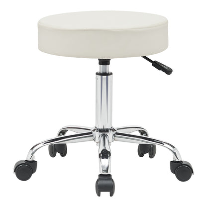 Office-work stool with wheels Uficio pu in white shade 46x42x48-64cm