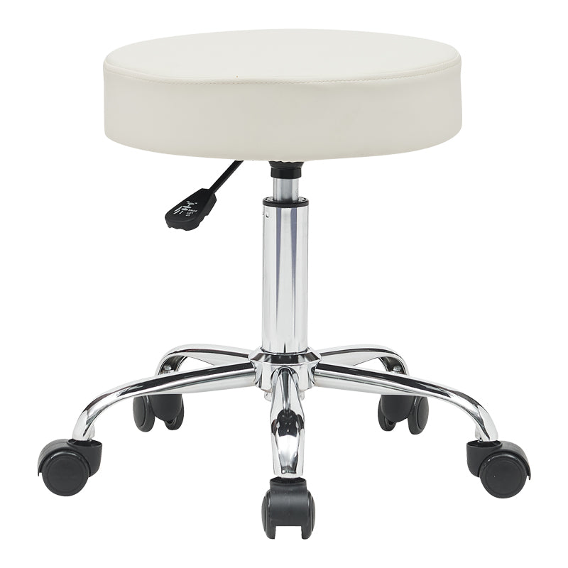 Office-work stool with wheels Uficio pu in white shade 46x42x48-64cm
