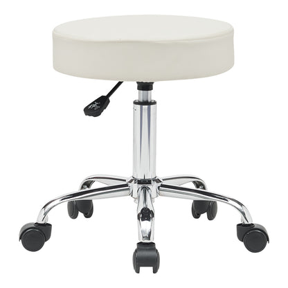 Office-work stool with wheels Uficio pu in white shade 46x42x48-64cm