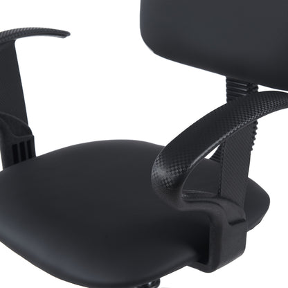 Icina Ι pu reception chair on wheels in black shade 58x54x102-123cm