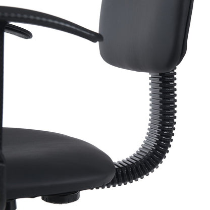 Icina Ι pu reception chair on wheels in black shade 58x54x102-123cm