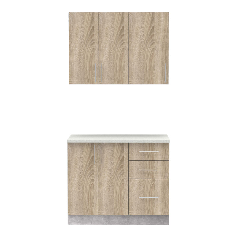 Festa I kitchen unit pakoworld melamine in sonoma color 100x60x85cm