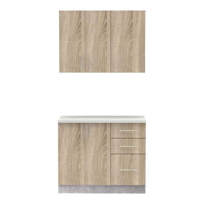 Festa I kitchen unit pakoworld melamine in sonoma color 100x60x85cm