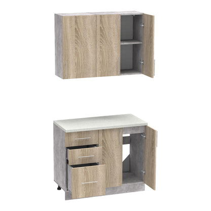 Festa I kitchen unit pakoworld melamine in sonoma color 100x60x85cm