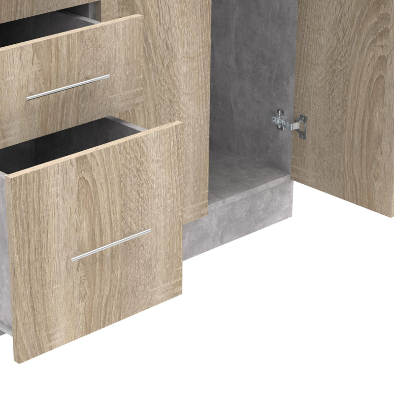 Festa I kitchen unit pakoworld melamine in sonoma color 100x60x85cm