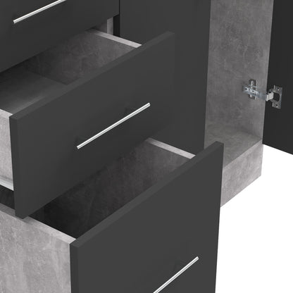 Festa I kitchen unit pakoworld melamine in dark grey and sonoma color 100x60x85cm