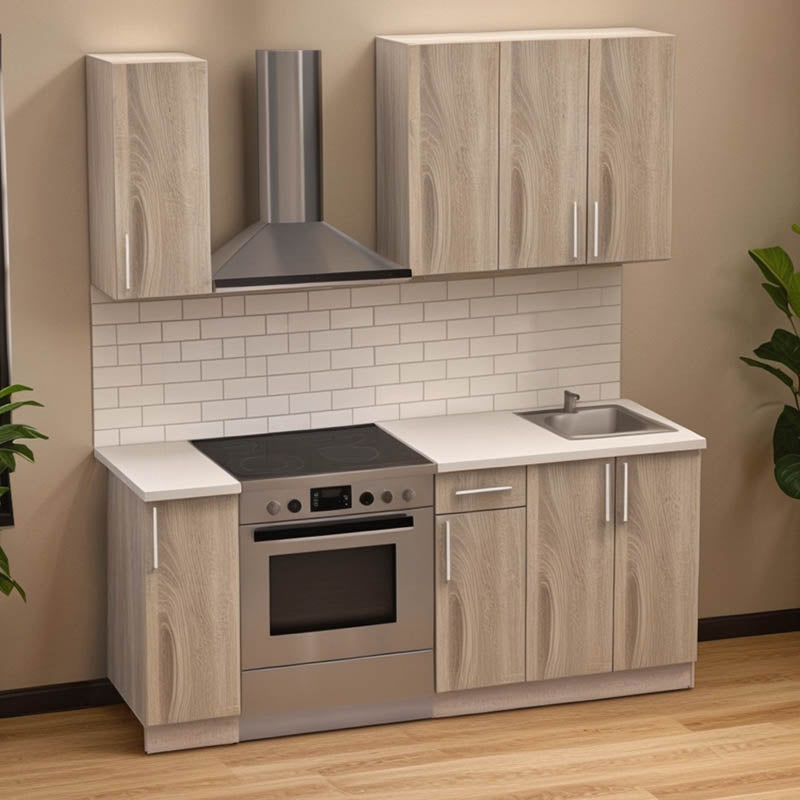 Festa II kitchen unit pakoworld melamine in sonoma color 120x60x85cm