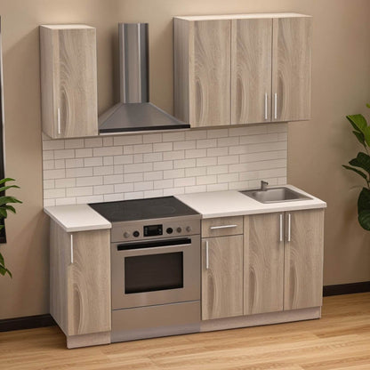 Festa II kitchen unit pakoworld melamine in sonoma color 120x60x85cm