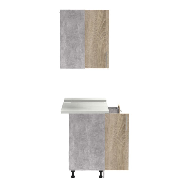 Festa II kitchen unit pakoworld melamine in sonoma color 120x60x85cm