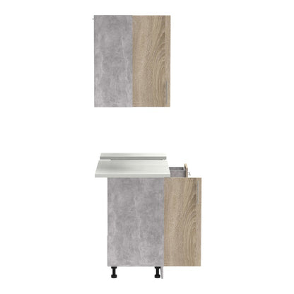 Festa II kitchen unit pakoworld melamine in sonoma color 120x60x85cm