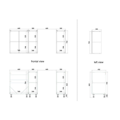 Festa II kitchen unit pakoworld melamine in sonoma color 120x60x85cm
