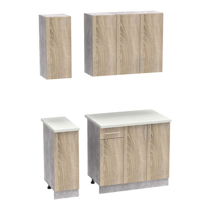 Festa II kitchen unit pakoworld melamine in sonoma color 120x60x85cm