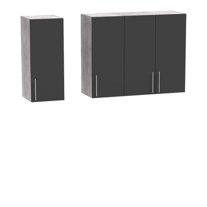 Festa II kitchen unit pakoworld melamine in dark grey and sonoma color 120x60x85cm