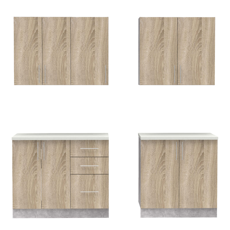 Festa V kitchen unit pakoworld melamine in sonoma color 160x60x85cm