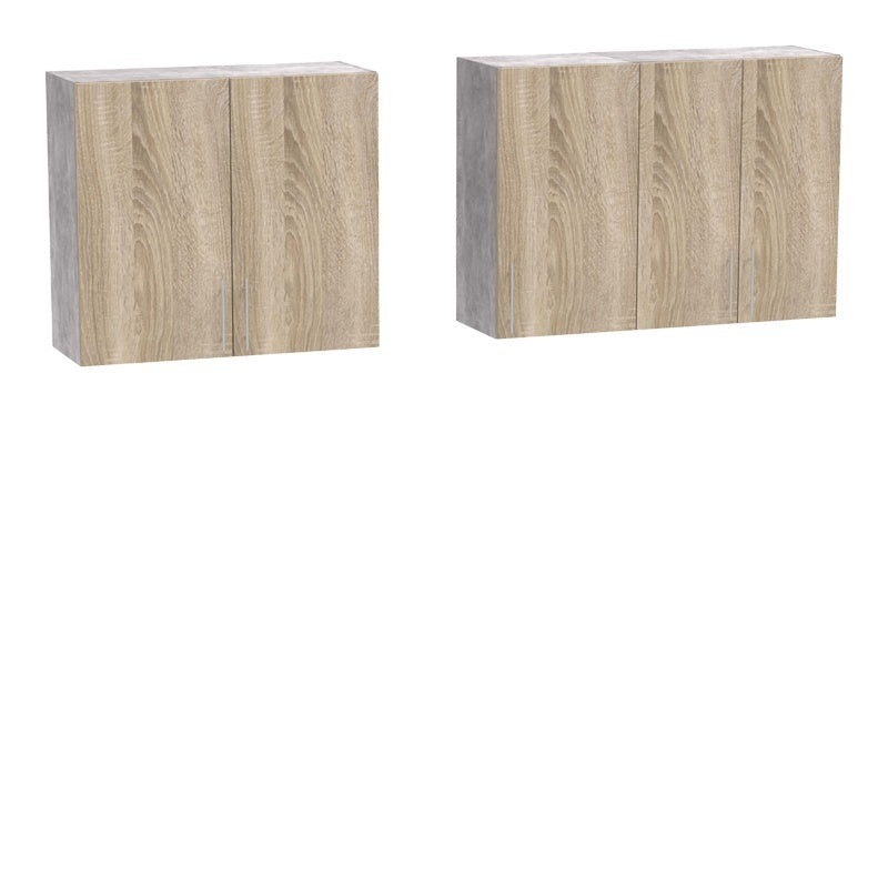 Festa V kitchen unit melamine in sonoma and workbench in light grey color 160x60x85cm