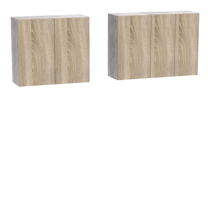 Festa V kitchen unit melamine in sonoma and workbench in light grey color 160x60x85cm