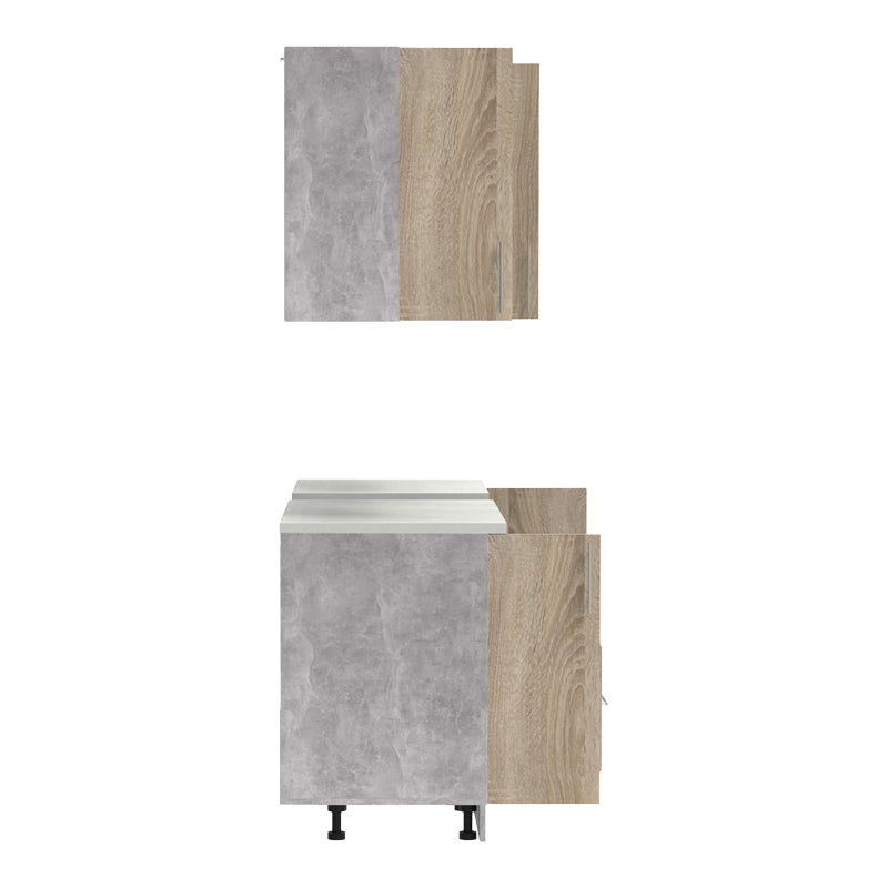 Festa V kitchen unit pakoworld melamine in sonoma color 160x60x85cm