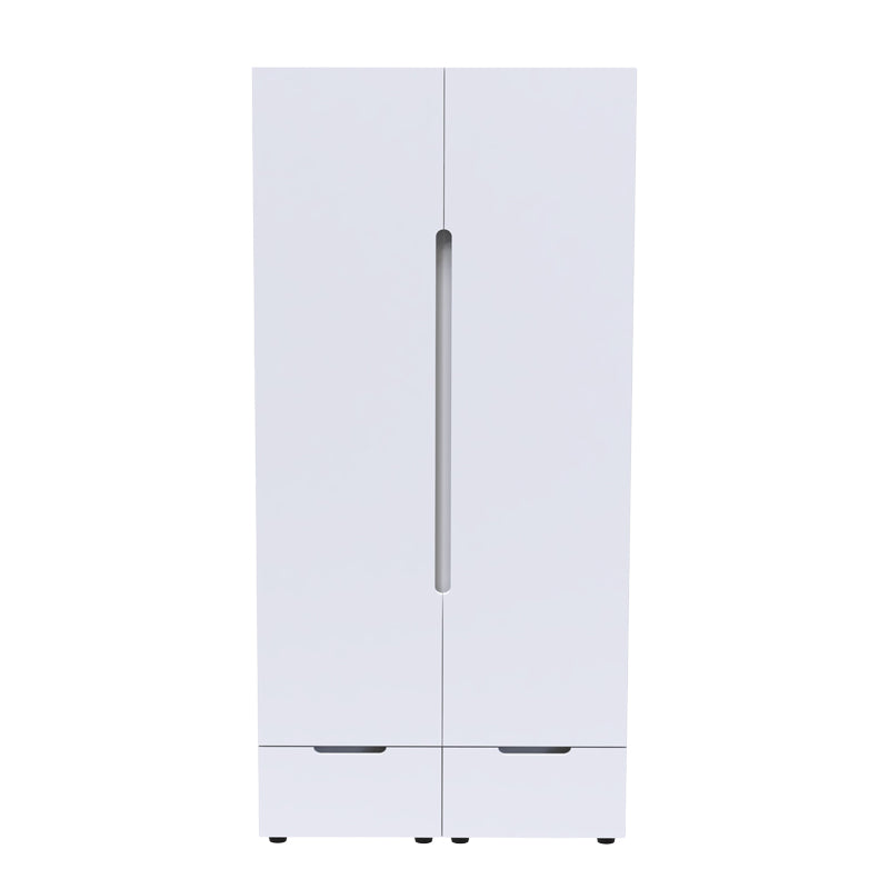 Double Wardrobe Afina pakoworld mdf in white glossy color 100x57x213cm