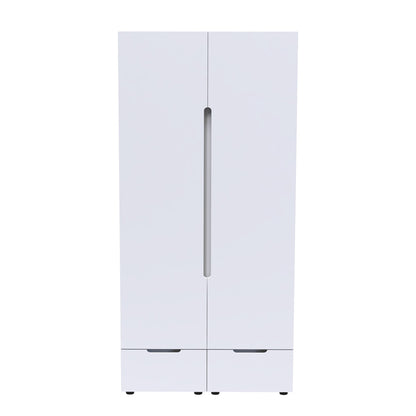 Double Wardrobe Afina pakoworld mdf in white glossy color 100x57x213cm