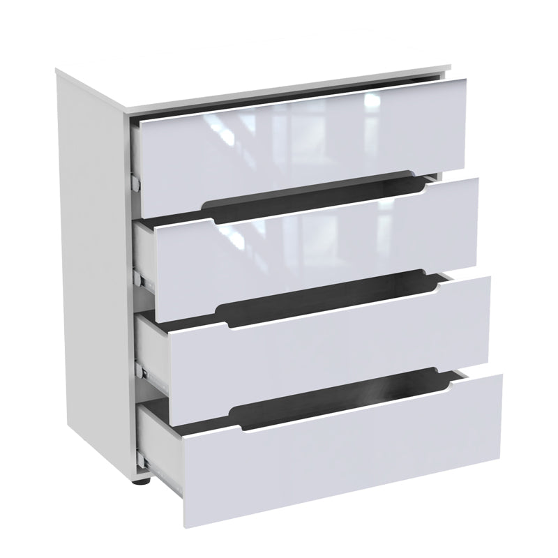 Chest of drawers Afina mdf in white glossy color 90x44x101cm