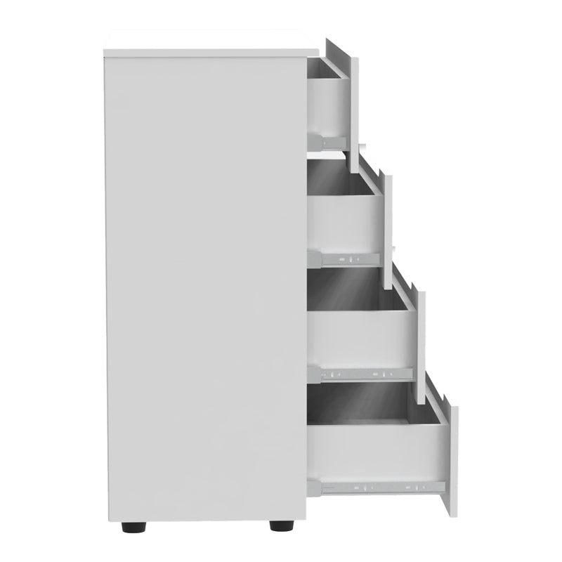Chest of drawers Afina mdf in white glossy color 90x44x101cm
