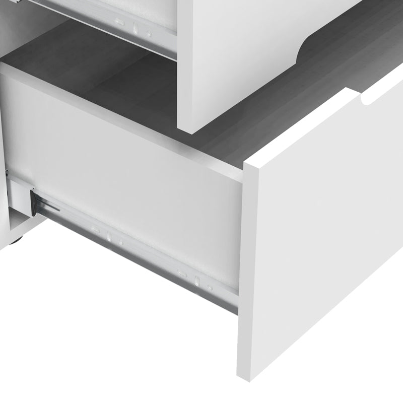 Chest of drawers Afina pakoworld mdf in white glossy color 90x44x101cm