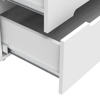 Chest of drawers Afina pakoworld mdf in white glossy color 90x44x101cm