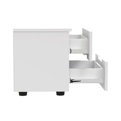 Afina bedside table pakoworld mdf in white glossy color 50x35x41cm