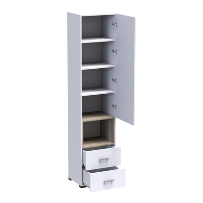 Wardrobe Toscana pakoworld in white color 50x42x222.5cm