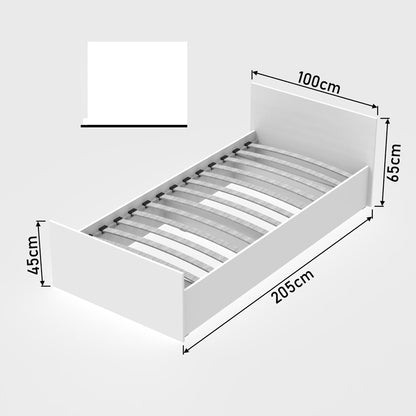 Single bed Toscana pakoworld in white color 90x200cm