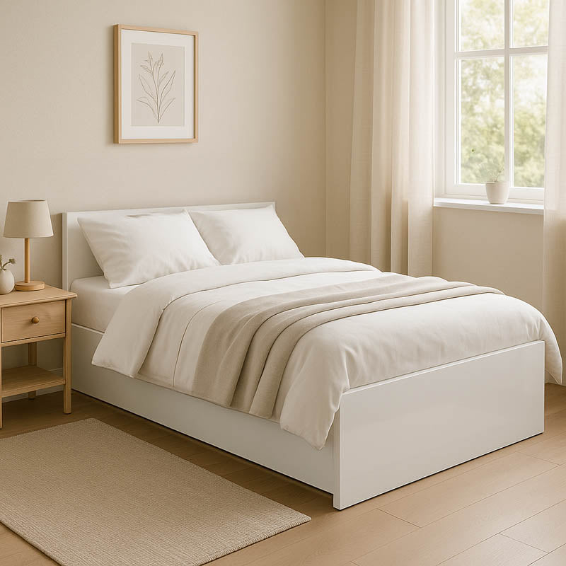 Single bed Toscana pakoworld in white color 90x200cm