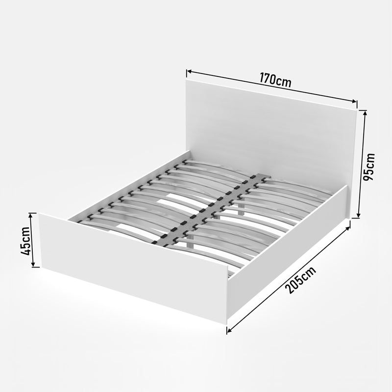 Double bed Toscana pakoworld in white color 160x200cm