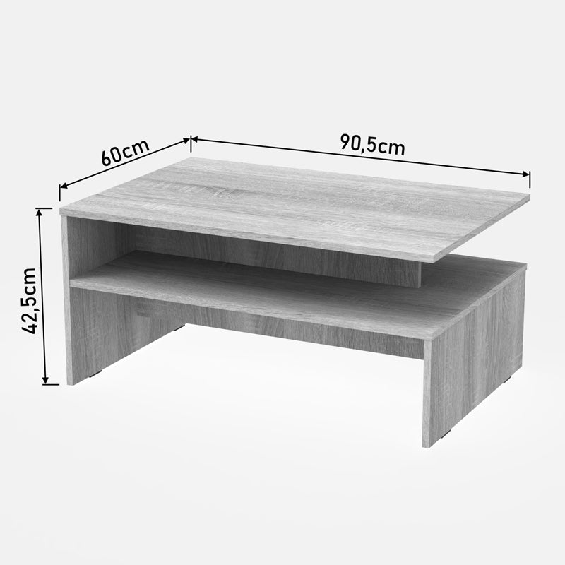 Coffee table Kolya pakoworld in sonoma color 90x60x42.3cm